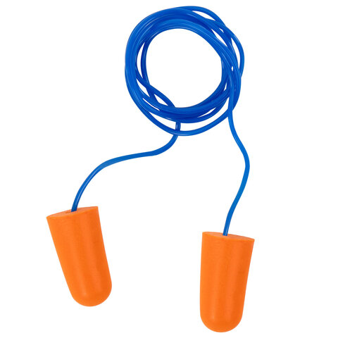 Беруши одноразовые пенополиуретановые со шнурком, 1 пара в пакете, SNR 43 дБ, RABBITEX (РАББИТЕКС), 671313 - фото 2