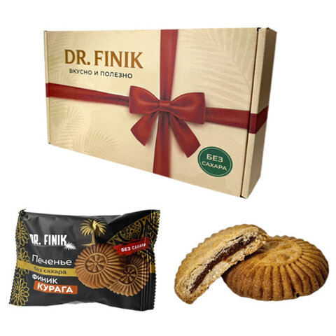 Печенье песочное DR.FINIK "Солнышко" с начинкой из финика и кураги, БЕЗ САХАРА, 700 г - фото 1