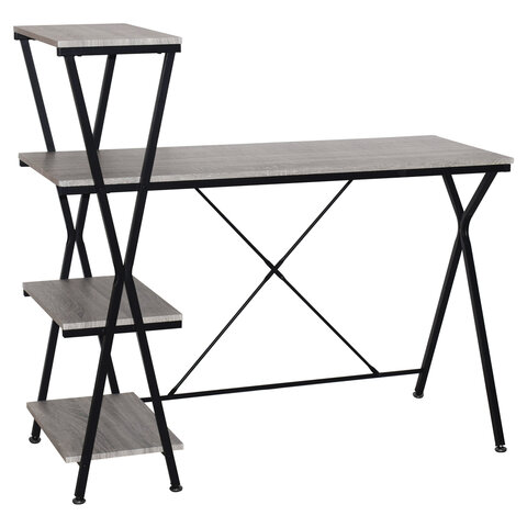 Стол на металлокаркасе BRABIX "LOFT CD-004", 1200х535х1110 мм, 3 полки, цвет дуб антик, 641219 - фото 2