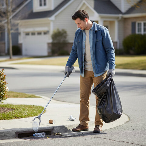 Захват для сбора мусора и предметов рычажный, 83 см, ПАЛКА-ХВАТАЛКА, LAIMA, 700887 - фото 6