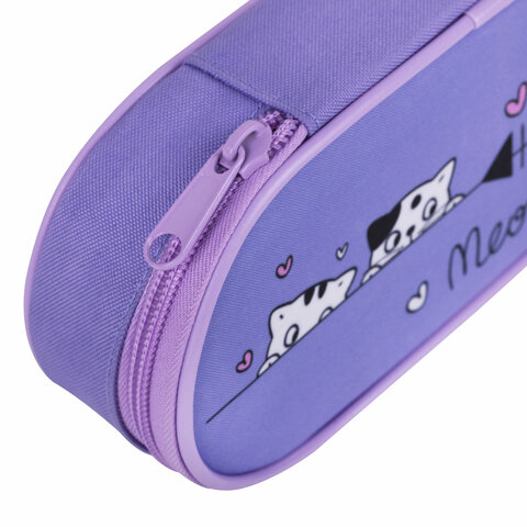 Пенал-футляр BRAUBERG, 1 отделение, органайзер, полиэстер, 22x9х5 см, "Meow", 272312 - фото 5