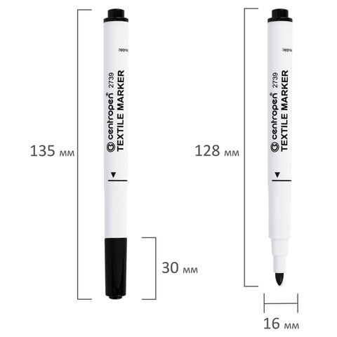 Маркеры для ткани 6 ЦВЕТОВ CENTROPEN "Textile Marker", круглый наконечник, 1,8 мм, 2739/6, 5 2739 0610 - фото 4