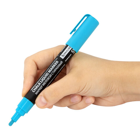 Маркеры меловые CHALK LIQUID MARKER, НЕОН, НАБОР 8 ЦВЕТОВ, 3 мм, стираемые, BRAUBERG "CHALK", 152597 - фото 11