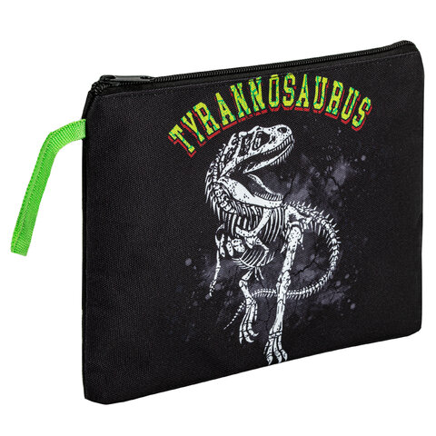 Папка для тетрадей BRAUBERG А5, 1 отделение, полиэстер, на молнии, с ручкой, "Tyrannosaur", 272203 - фото 1