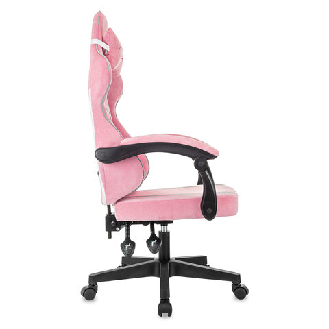 Кресло компьютерное BRABIX "Shooter GM-123", 2 подушки, ткань, розовое/серое, 533213 - фото 6