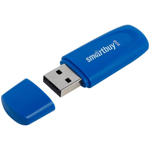 Флеш-диск 8 GB SMARTBUY Scout USB 2.0, синий, SB008GB2SCB - фото 2