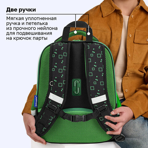 Ранец BRAUBERG FIT, 2 отделения, "Ночной воин", 38х27х14 см, 272023 - фото 19
