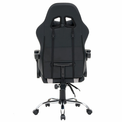 Кресло компьютерное CROMEX (КРОМЕКС) "Quantum GM-155 RGB", подсветка, две подушки, экокожа, черное/красное/серое, 532955 - фото 7