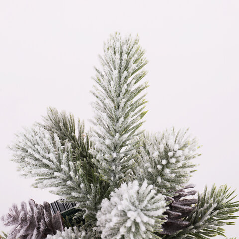 Ель новогодняя искусственная настольная 25 см, заснеженная, с шишками, литой ПЭТ, ЗОЛОТАЯ СКАЗКА, 592010 - фото 4