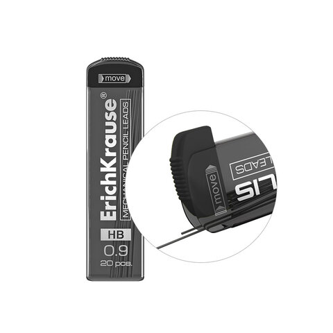 Грифели запасные для механических карандашей 0,9 мм ERICH KRAUSE, HB, КОМПЛЕКТ 20 ШТ,, 48144 - фото 3