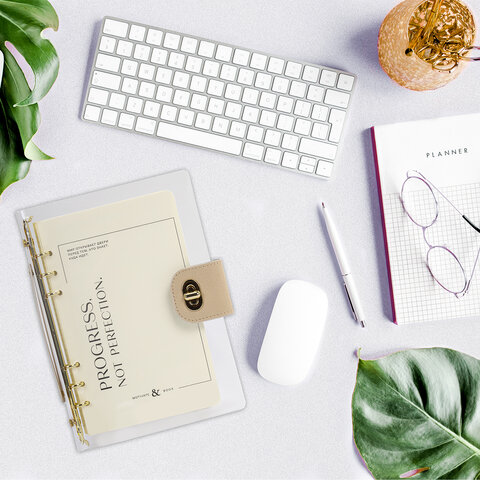 Блокнот А5 180x235 мм, BRAUBERG "Fabulous", гибкий, на кольцах, застежка, 80 л., бежевый, 116194 - фото 6