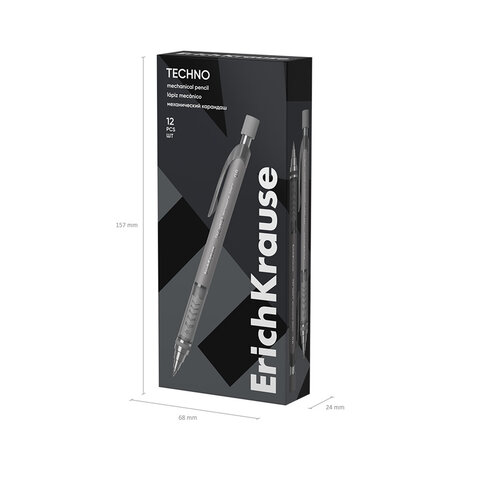 Карандаш механический с автоматической подачей грифеля 0,9 мм, ERICH KRAUSE "Techno", HB, 56014 - фото 3