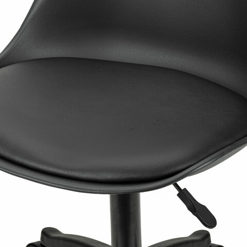 Кресло стул BRABIX "Eames MG-310 PL", пластик черный, экокожа черная, 532927 - фото 8