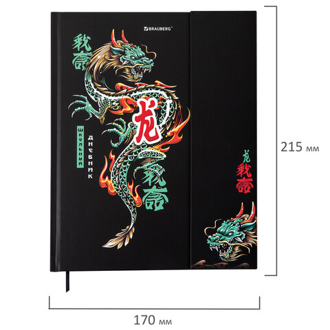 Дневник 1-11 класс 48 л., твердый, BRAUBERG, матовая ламинация, магнитный клапан, закладка-ляссе, с подсказом, "Дракон", 107245 - фото 2