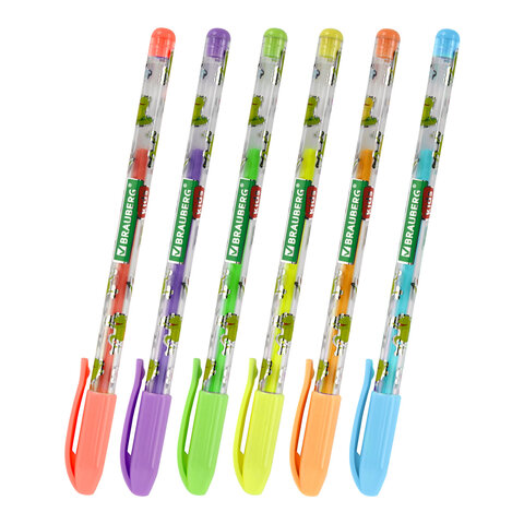 Ручки гелевые ПАСТЕЛЬНЫЕ BRAUBERG KIDS "CUTE ANIMALS", НАБОР 6 ЦВЕТОВ, корпус с печатью, узел 1 мм, линия письма 0,7 мм, 144439 - фото 9