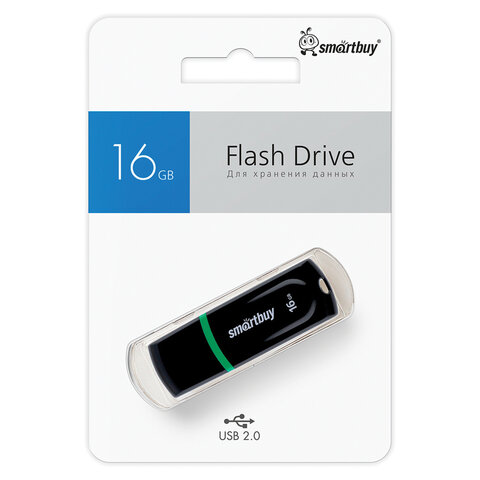 Флеш-диск 16 GB, SMARTBUY Paean, USB 2.0, черный, SB16GBPN-K - фото 6