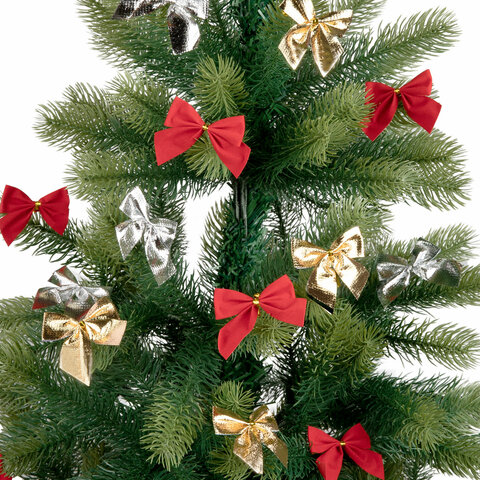 Украшение ёлочное "Бантики", НАБОР 36 шт. (3 цвета по 12 шт.), 5x5 см, ЗОЛОТАЯ СКАЗКА, 592152 - фото 11