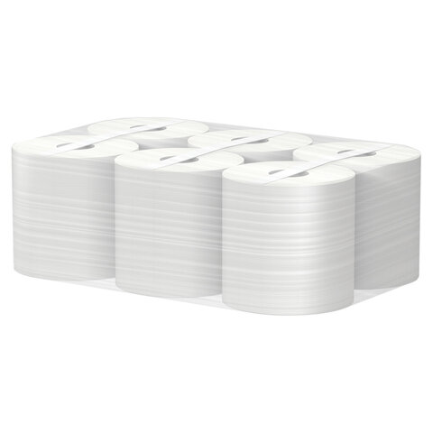 Полотенца бумажные в рул c ЦВ Veiro Professional Basic 1сл300м 6шт/уп KP105 - фото 7