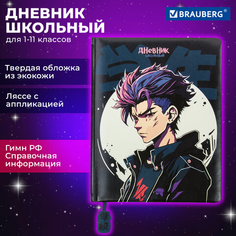 Дневник 1-11 класс 48 л., кожзам (твердая с поролоном), печать, ляссе с аппликацией, BRAUBERG, "Boy", 106959 - фото 19