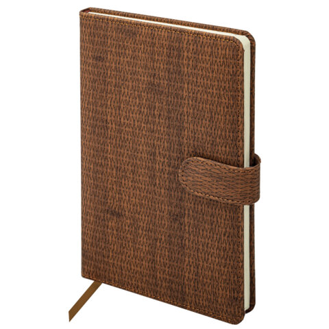 Еженедельник датированный 2026 А5 145х215 мм, BRAUBERG "Augustus", под кожу, коричневый, 117162 - фото 1