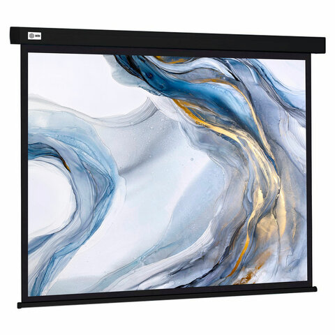 Экран Cactus Wallscreen CS-PSW-180X180-BK, 180x180 см, 1:1, настенно-потолочный, черный, PSW-180x180-BK - фото 1