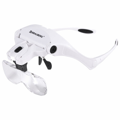 Лупа налобная с LED-ПОДСВЕТКОЙ, 5 сменных линз 95х33 мм, увеличение 1,0 - 3,5, BRAUBERG, 455929 Лупа налобная с LED-ПОДСВЕТКОЙ, 5 сменных линз 95х33 мм, увеличение 1,0 - 3,5, BRAUBERG, 455929 - фото 1