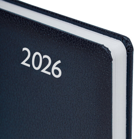 Ежедневник датированный 2026, А5, 138x213 мм, BRAUBERG "Profile", балакрон, синий, 117073 - фото 3