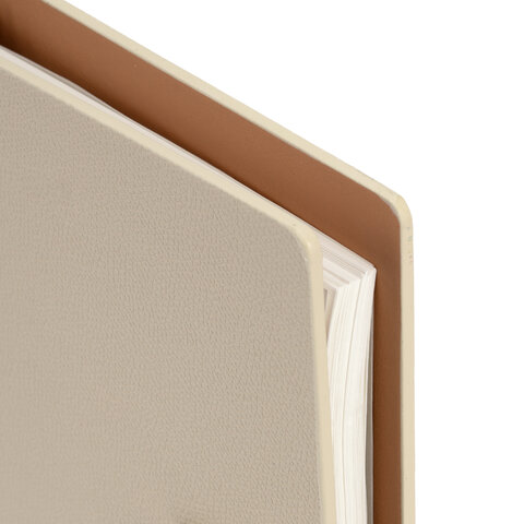 Ежедневник на кольцах в наборе с ручкой А5, 165x229 мм, BRAUBERG "Lux", под кожу, 100 листов, бежевый, 116859 - фото 6