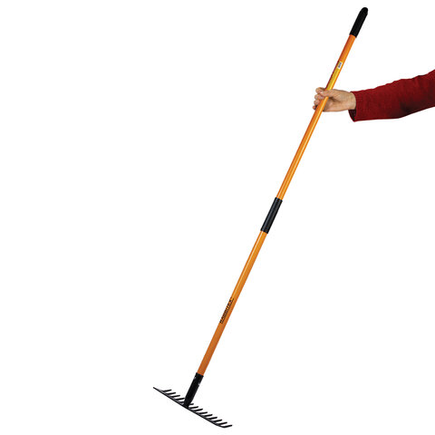 Грабли 14 зубьев стальные 35х10 см, ОБЩАЯ ДЛИНА 150 см, черенок стекловолокно, RABBITEX (РАББИТЕКС) "FIBERGLASS", 700494 - фото 10