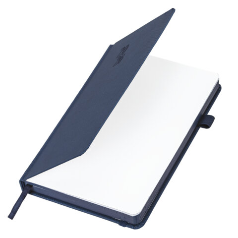 Ежедневник датированный 2026, А5, 138х213 мм, BRAUBERG "Plain", под кожу, резинка, держатель для ручки, синий, 117506 - фото 3