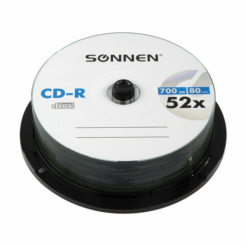 Диски CD-R SONNEN, 700 Mb, 52x, Cake Box (упаковка на шпиле) КОМПЛЕКТ 25 шт., 513531 - фото 3