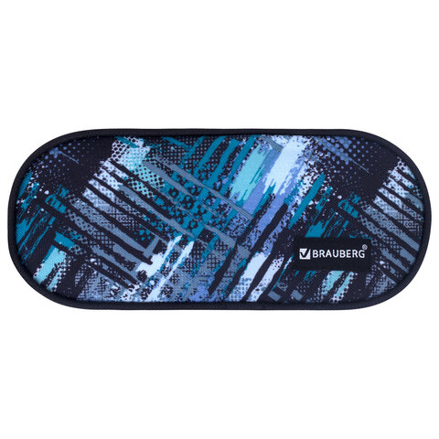 Пенал-косметичка BRAUBERG овальный, полиэстер, "Lines", 22х9х5 см, 229273 - фото 2