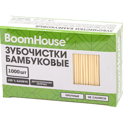 Зубочистки бамбуковые 1000 шт. в коробке, BOOMHOUSE (БУМХАУС), 701956 - фото 1