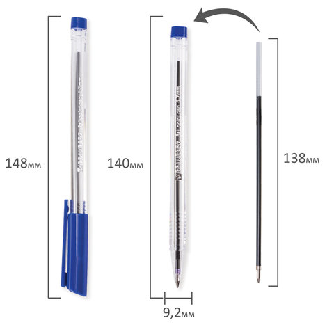 Ручка шариковая масляная BRAUBERG "Marine Classic", СИНЯЯ, трехгранная, корпус прозрачный, узел 0,7 мм, линия письма 0,5 мм, 141707 - фото 8