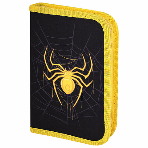 Пенал BRAUBERG с наполнением, 1 отделение, 1 откидная планка, 24 предмета, 21х14 см, "Venomous spider", 271526 - фото 1