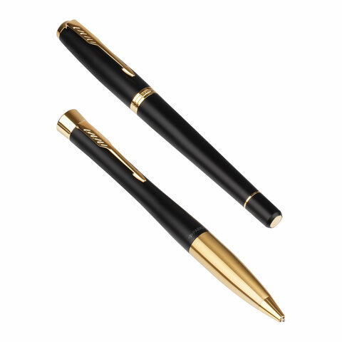 Набор PARKER "Urban Black GT": шариковая ручка синяя и перьевая ручка синяя, 2093381 - фото 3