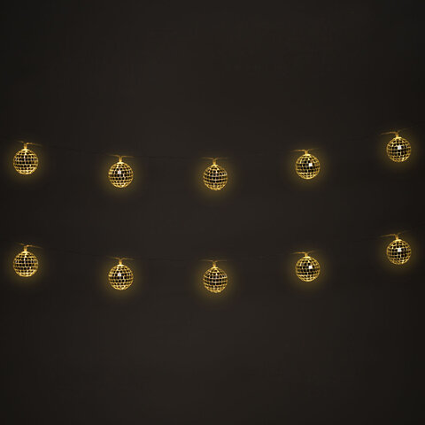 Электрогирлянда-нить комнатная 1,5 м, 10 LED, с насадками, вид: "Диско-шары", тёплый белый, на батарейках, ЗОЛОТАЯ СКАЗКА, 591731 - фото 7