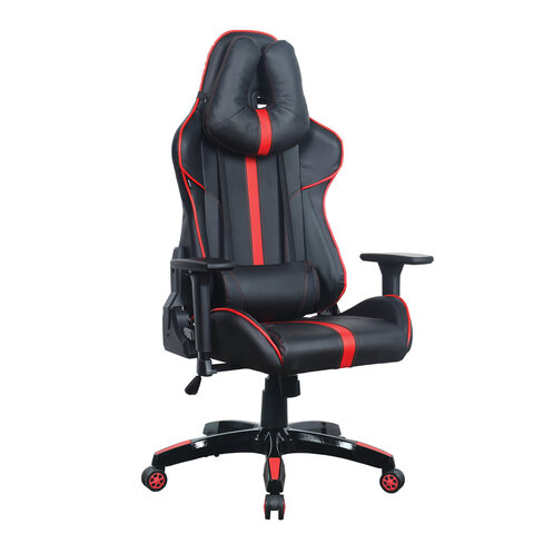 Кресло компьютерное BRABIX "GT Carbon GM-120", две подушки, экокожа, черное/красное, 531931 - фото 1