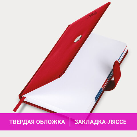 Ежедневник датированный 2026 А5 148х218 мм, GALANT "Ritter", под кожу, красный, 117489 - фото 15