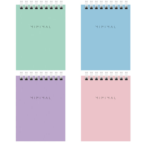 Блокнот МАЛЫЙ ФОРМАТ А7 75х105 мм, 40 л., гребень, картон, клетка, BRAUBERG "Minimal Pastel", 116431 - фото 1
