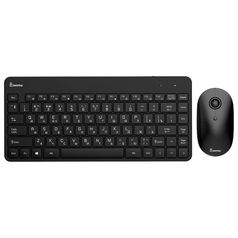 Набор беспроводной SMARTBUY 220349AG, клавиатура, мышь 2 кнопки + 1 колесо, черный, SBC-220349AG-K - фото 1
