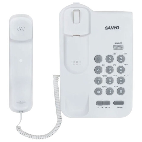 Телефон проводной SANYO RA-S108W, тональный / импульсный режим, повтор, белый - фото 3