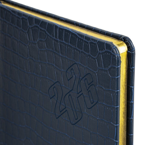 Еженедельник датированный 2026 А5 145х215 мм, BRAUBERG "Comodo", под кожу, темно-синий, 117167 - фото 4