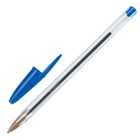 Ручки шариковые BIC "Cristal Original", НАБОР 10 шт., СИНИЕ, узел 1 мм, линия письма 0,32 мм, пакет, 830863 - фото 4