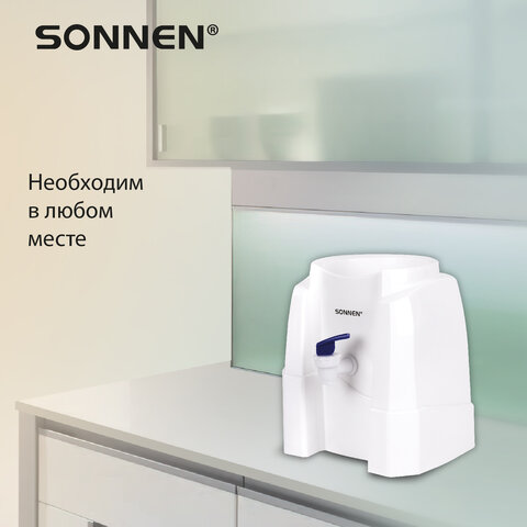 Кулер-водораздатчик БЕЗ НАГРЕВА И ОХЛАЖДЕНИЯ, SONNEN TS-01W, настольный, 1 кран, белый, 456175 - фото 14