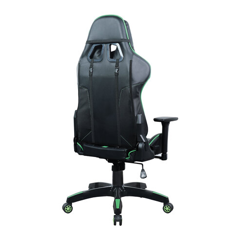 Кресло компьютерное BRABIX "GT Carbon GM-120", две подушки, экокожа, черное/зеленое, 531929 - фото 4
