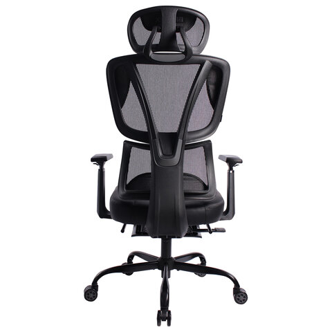 Кресло BRABIX PREMIUM "Venom GM-530", подножка, синхромеханизм, экокожа/сетка, черное/серое, 532951 - фото 5