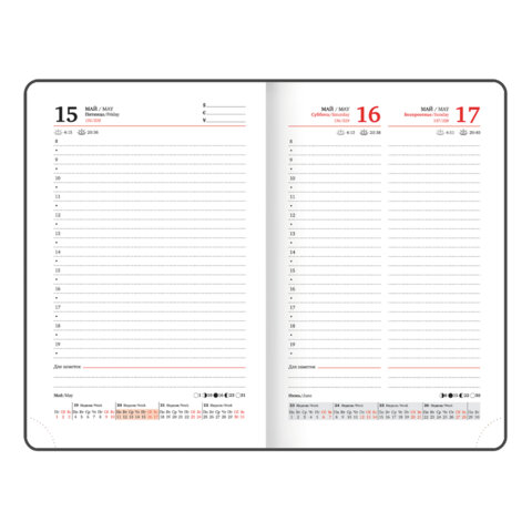 Ежедневник датированный 2026, МАЛЫЙ ФОРМАТ 100х150 мм, А6, BRAUBERG "Rainbow", под кожу, красный, 117256 - фото 12