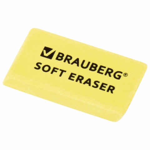 Набор ластиков BRAUBERG "Soft" 2 шт., 52х25х9 мм, цвет ассорти, прямоугольные, скошенные края, 228062 - фото 6