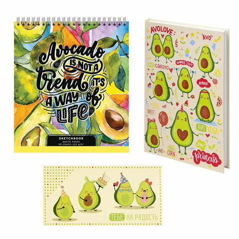 Набор канцелярии подарочный BRAUBERG "AVOCADO", 18 наименований, 43 предмета, 880951 - фото 4
